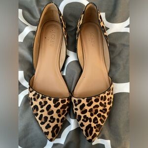 J.Crew leopard pointy toe flats size 8.5
